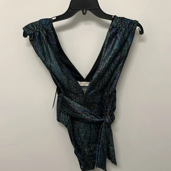 Ramy Brook Metallic Blue and Black bathing suit - Picture 9 of 10